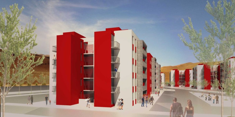 Concurso Conjunto habitacional Las Dunas-- Propuesta ganadora Edificios habitacionales Las Dunas, Iquique Año 2015